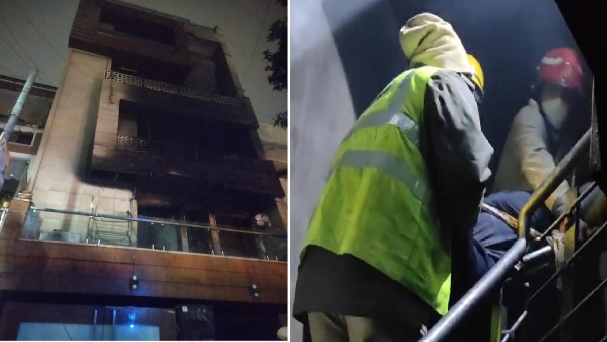 Fire broke out from upper ground floor in Delhi Pitampura