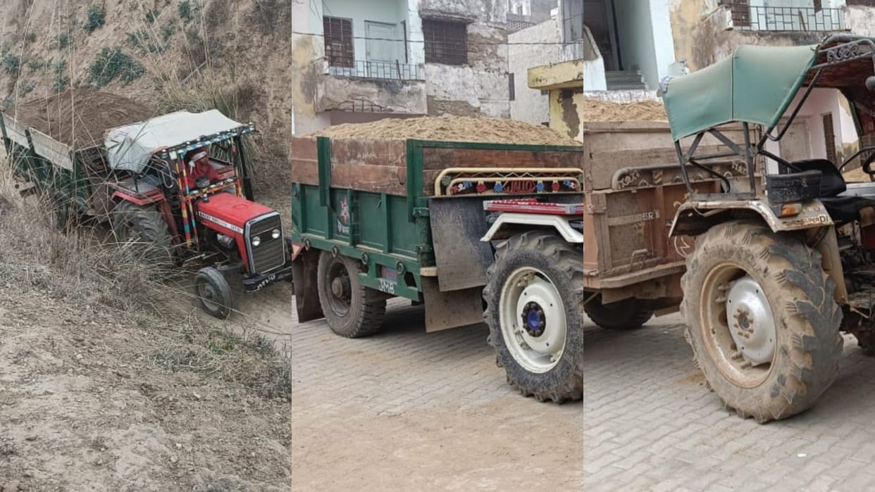 Dausa News 45 trolleys without numbers seized while transporting illegal gravel
