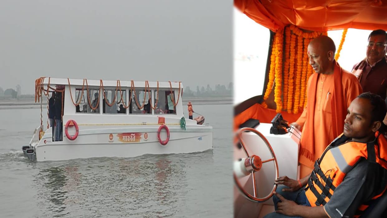 CM Yogi Adityanath inaugurates roof mounted solar boat operations from Ayodhya