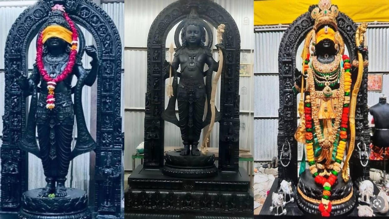 viral pics of shri ramlala with adornment in social media