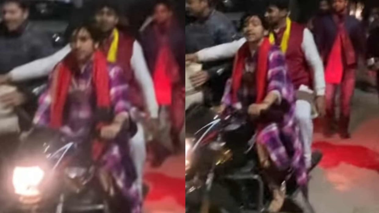 Bageshwar Dham Peethadhishwar Dhirendra Shastri went out for a bike ride at night.