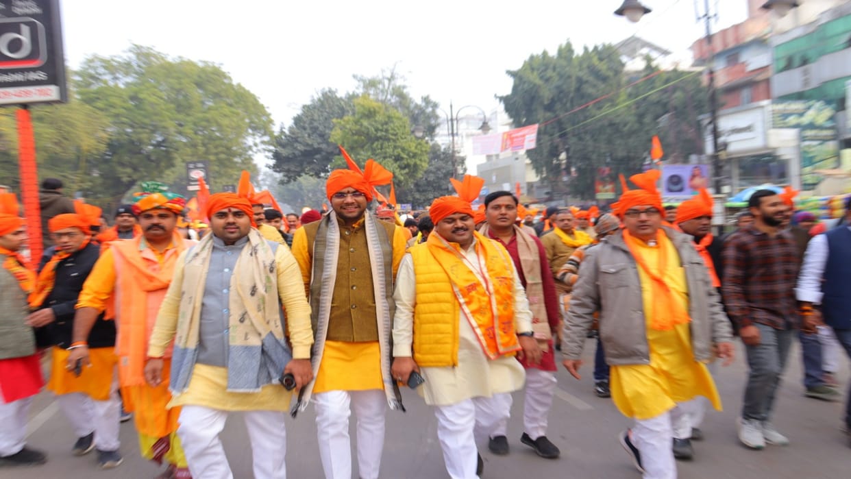Shri Ram procession taken out by Sangh Parivar, atmosphere filled with Ram with sound of conch shell