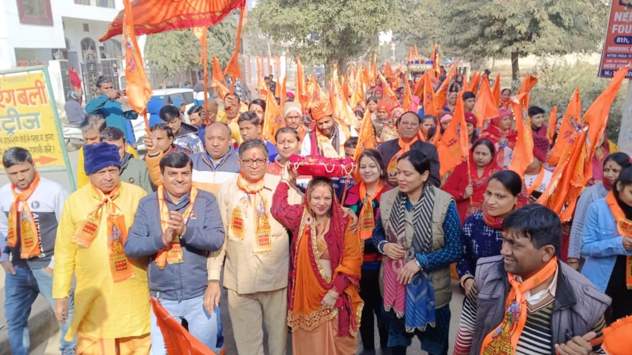 Charan Paduka procession taken out for consecration of life in Ayodhya