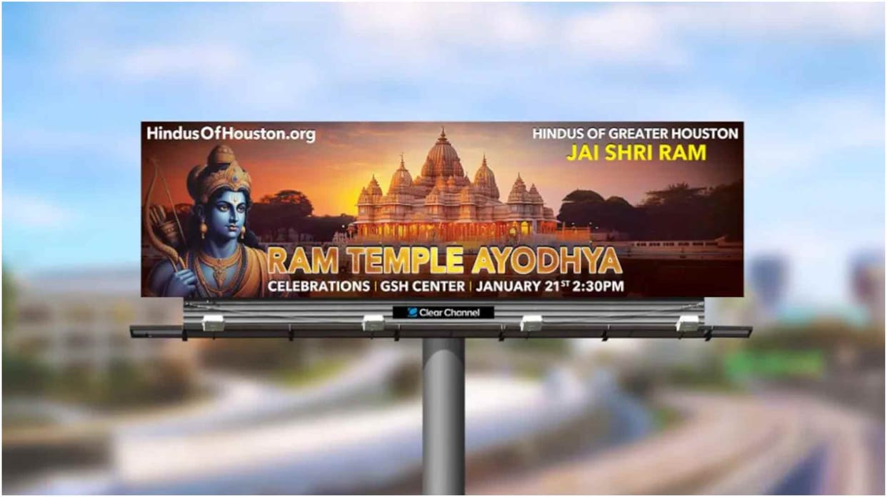 Huge Ram Temple Billboard Put Up In US State Ahead Of Consecration