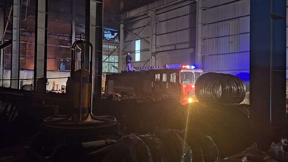 Fire broke out in container filled with chemicals in steel company located at IMT