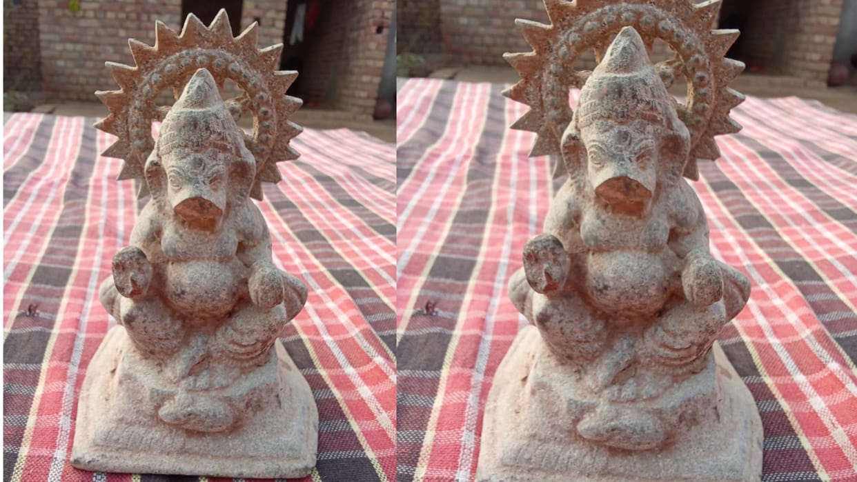 Haryana: Medieval idol of Ganesha made of asathdhatu found from Karnakot Tila