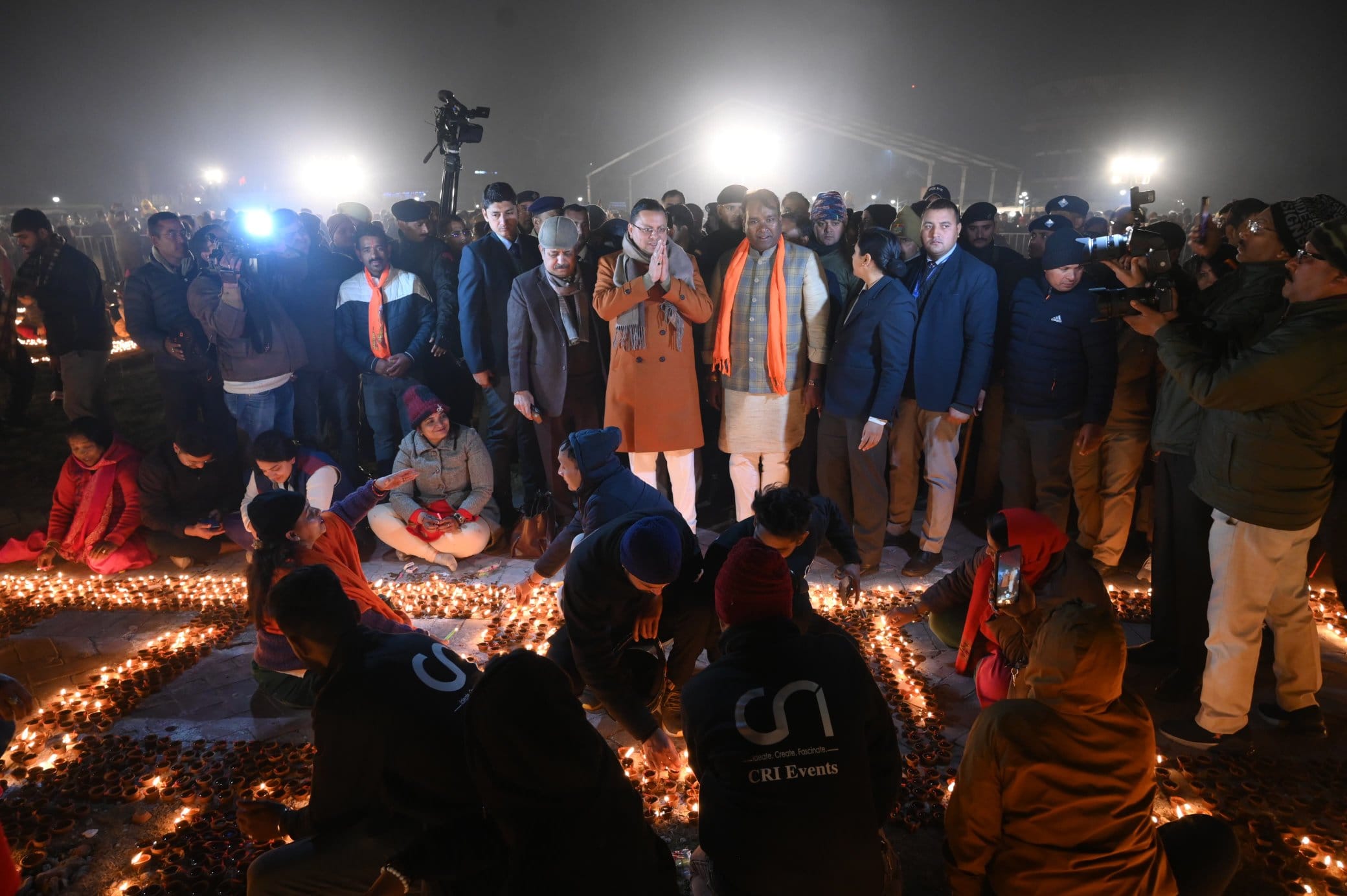 VIDEO : Ram mandir Inauguration Celebration In Dehradun CM Sing ram bhajan