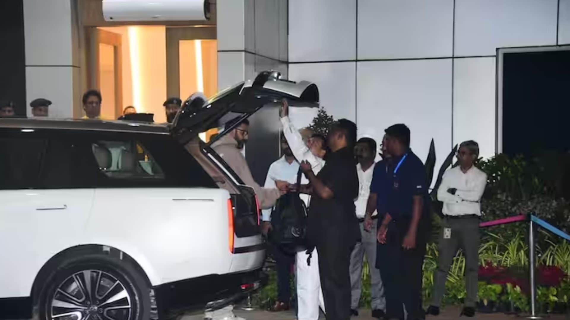 Amitabh Bachchan on their way to Ayodhya for Ram Mandir inauguration Ambani House Lights Up With Jai Shri Ram