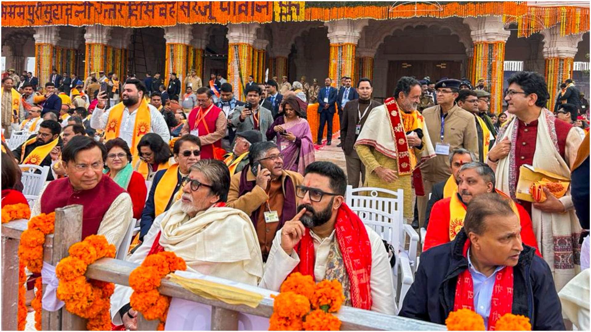 Rajinikanth Amitabh Bachchan Kangana Ranaut and other stars at Ayodhya Pran Pratishtha ceremony