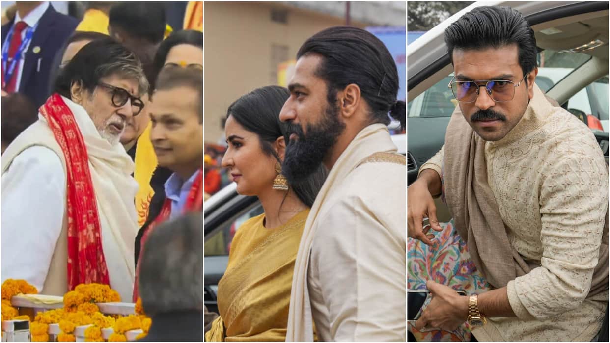 Rajinikanth Amitabh Bachchan Kangana Ranaut and other stars at Ayodhya Pran Pratishtha ceremony
