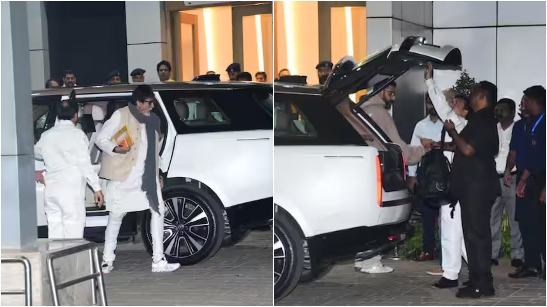 Amitabh Bachchan on their way to Ayodhya for Ram Mandir inauguration Ambani House Lights Up With Jai Shri Ram