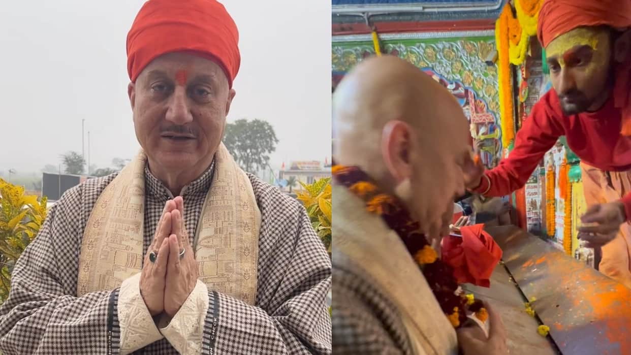 Ayodhya Mandir Pran Pratishtha Anupam Kher offers prayers at Hanuman Garhi Temple says this is real diwali