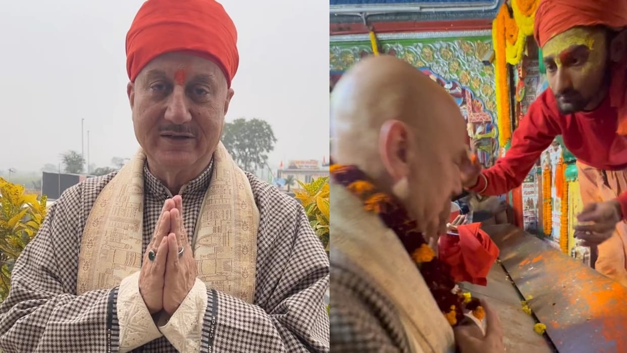 Ayodhya Mandir Pran Pratishtha Anupam Kher offers prayers at Hanuman Garhi Temple says this is real diwali
