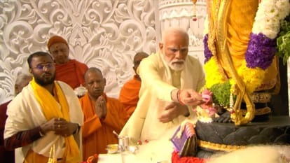 Ayodhya ram Temple: PM Narendra Modi in Pran Pratishtha Samaroh in Ayodhya.