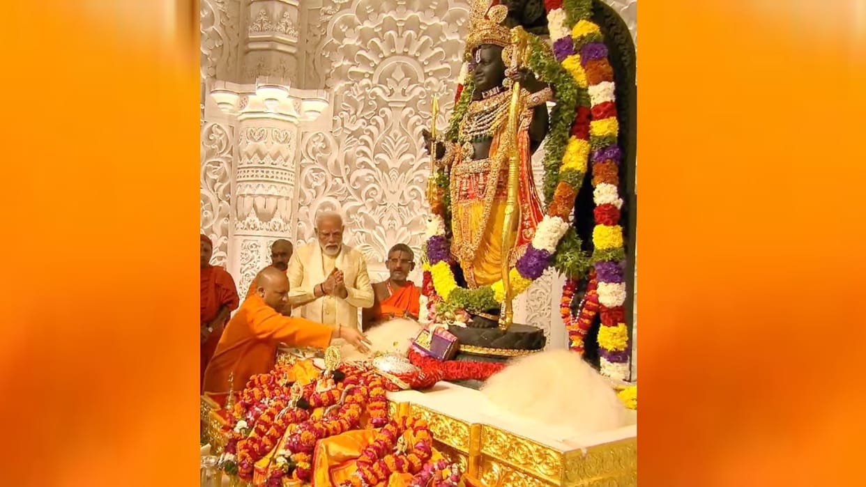 Ayodhya Ram Temple: CM Yogi Adityanath posts pic while offering prayer to Ramlala.