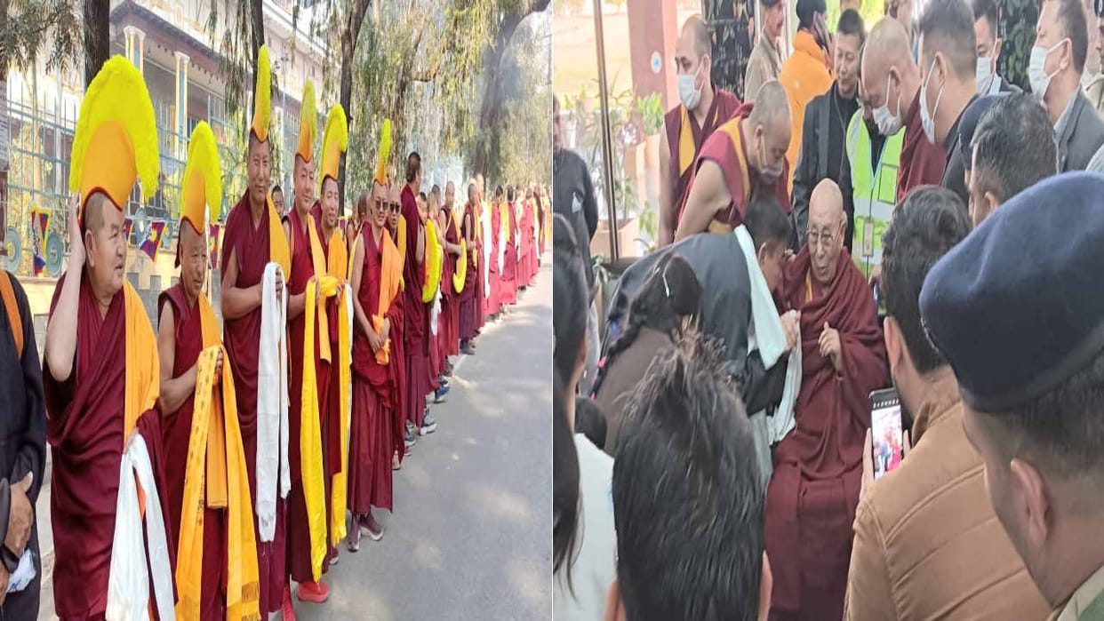 Dharamshala: Tibetan religious leader Dalai Lama reached McLeodganj, received warm welcome at many places.