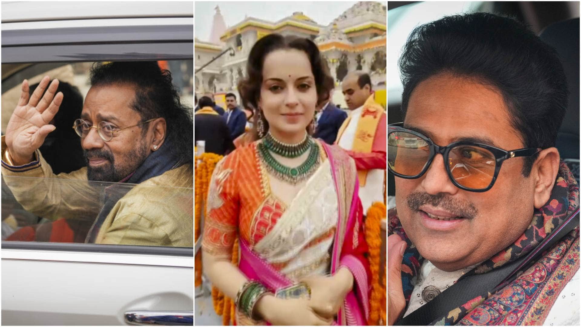 Rajinikanth Amitabh Bachchan Kangana Ranaut and other stars at Ayodhya Pran Pratishtha ceremony