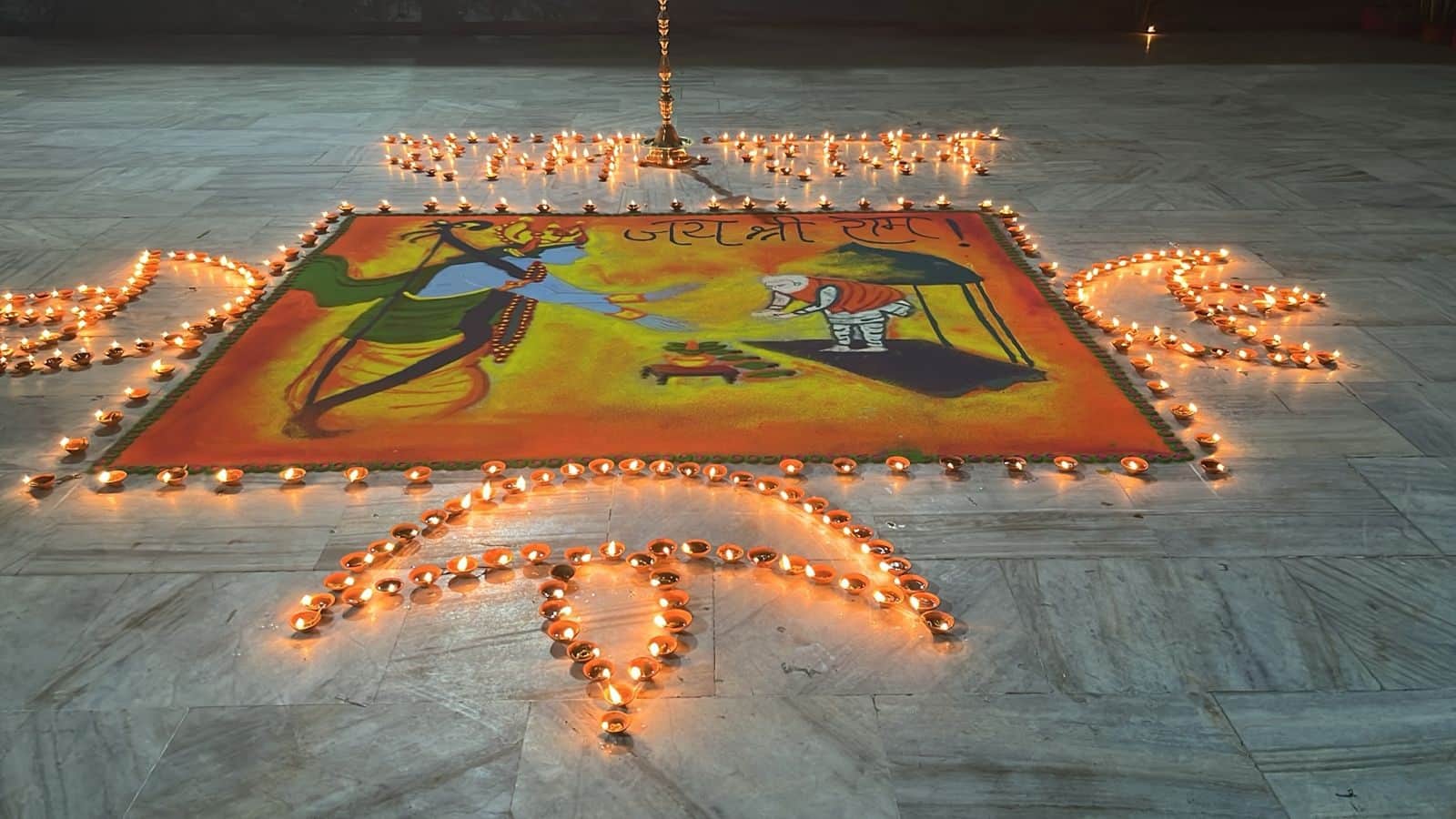 Hardoi became Rammay, Tikki seller did Bhandara, children carved Lord Shri Ram in Rangoli