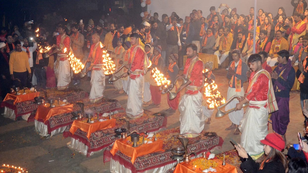 Maha Aarti performed at Ramganga Ghat in Bareilly