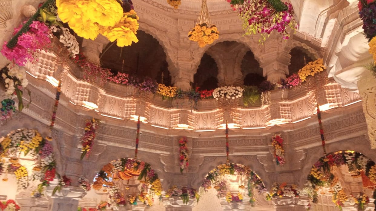 Ramlala Pran Pratishtha : See how view is inside Ayodhya Ram temple