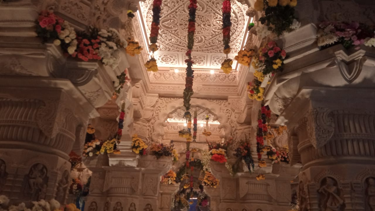 Ramlala Pran Pratishtha : See how view is inside Ayodhya Ram temple