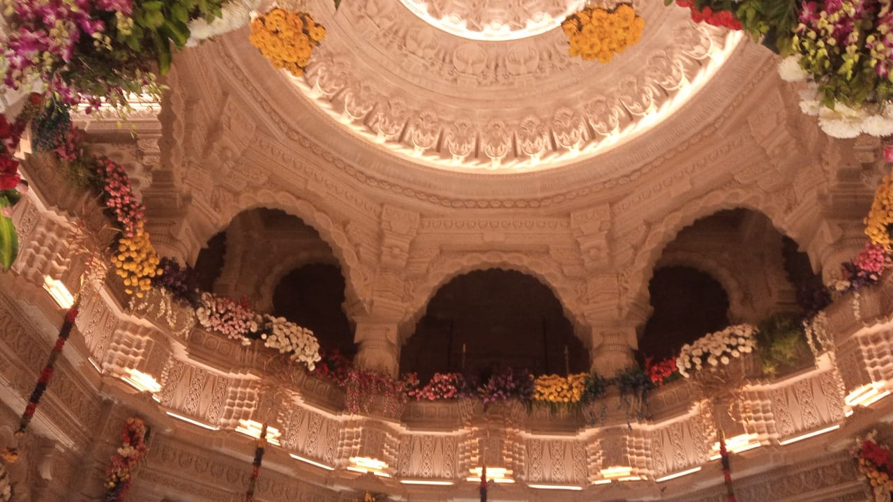 Ramlala Pran Pratishtha : See how view is inside Ayodhya Ram temple