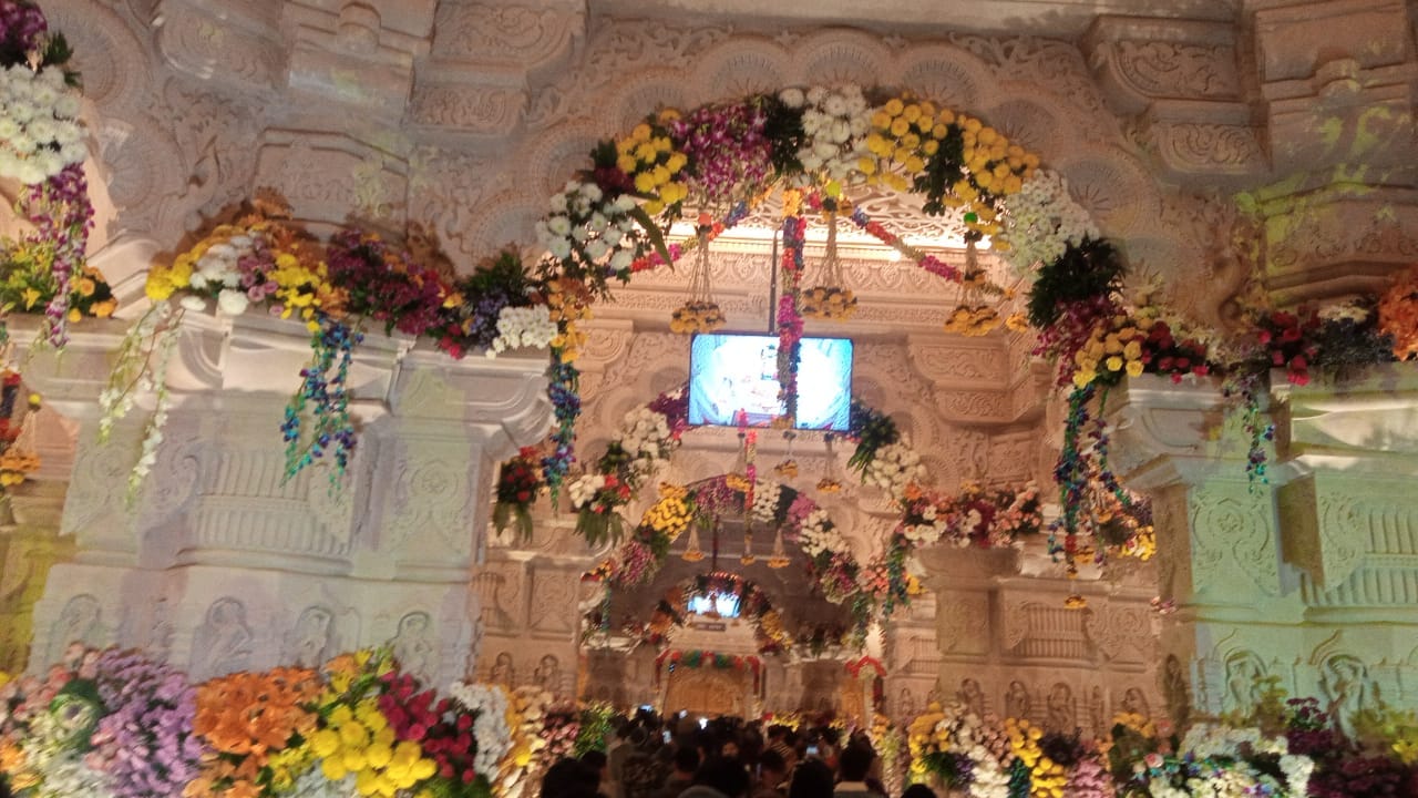 Ramlala Pran Pratishtha : See how view is inside Ayodhya Ram temple