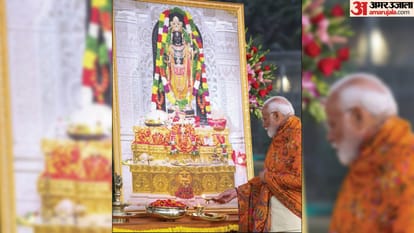 PM Modi welcomed Lord Ram by lighting lamps at Prime Minister residence see Photos