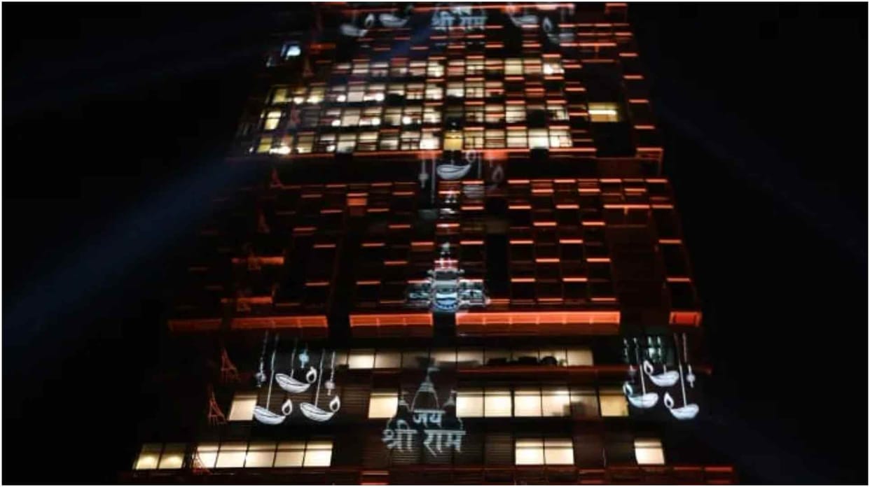 mukesh ambani house antilia decked up before ram mandir inauguration Ram mandir pran pratishtha