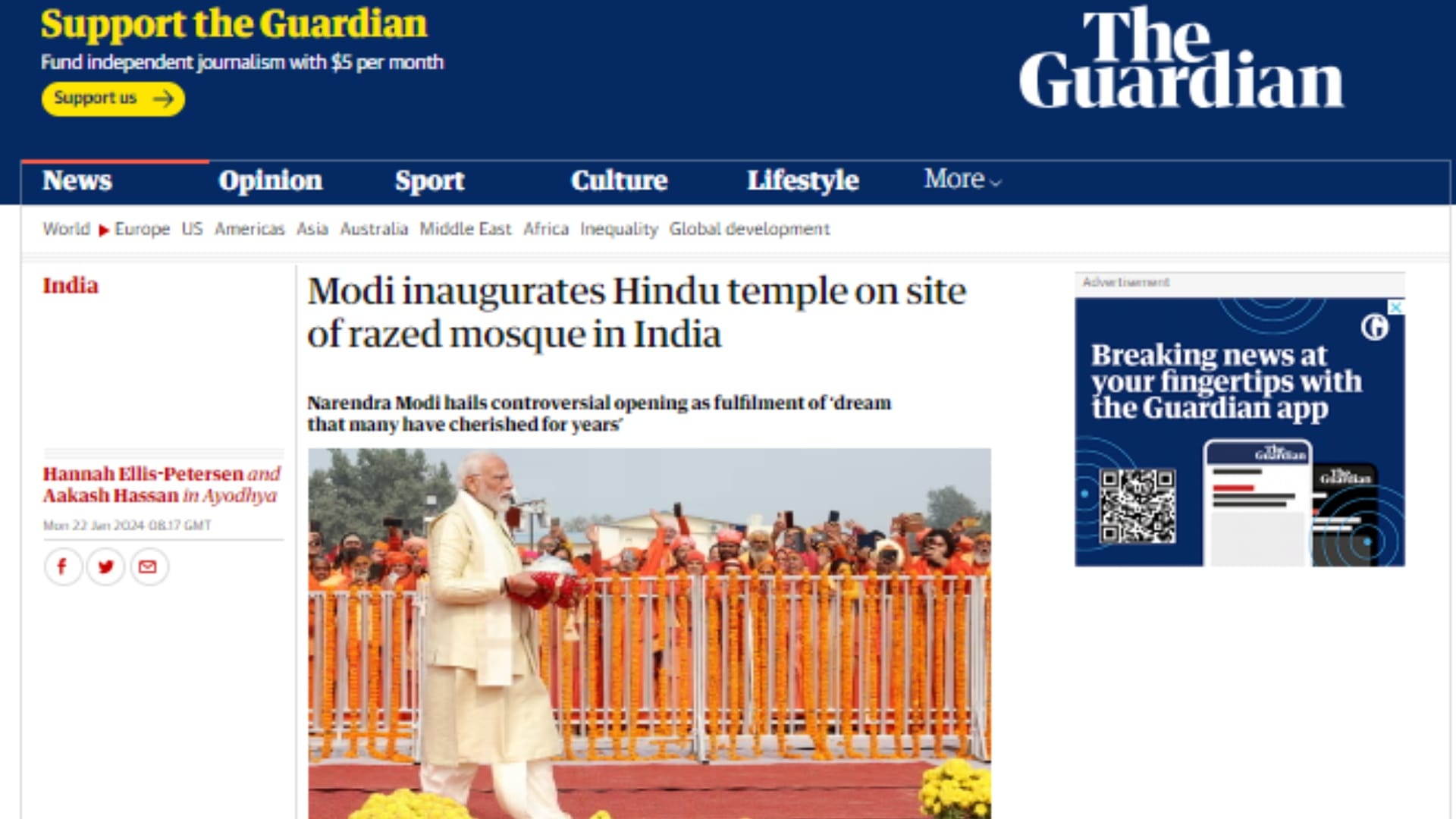Ayodhya's Ram Temple: World media reaction on Pran Pratishtha ceremony, PM Modi and Government
