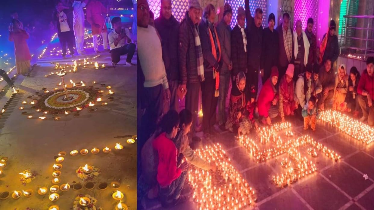 Devotees donated lamps In major temples of Agra during consecration of Ram Lala
