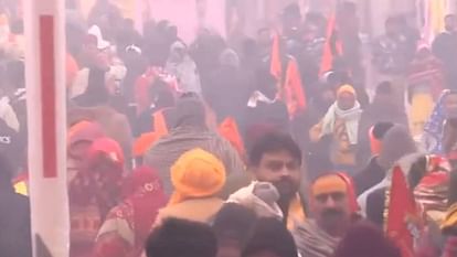 Ayodhya Ram Mandir Pran Pratishtha Devotees gather in large numbers at Shri Ram temple on first day see photos