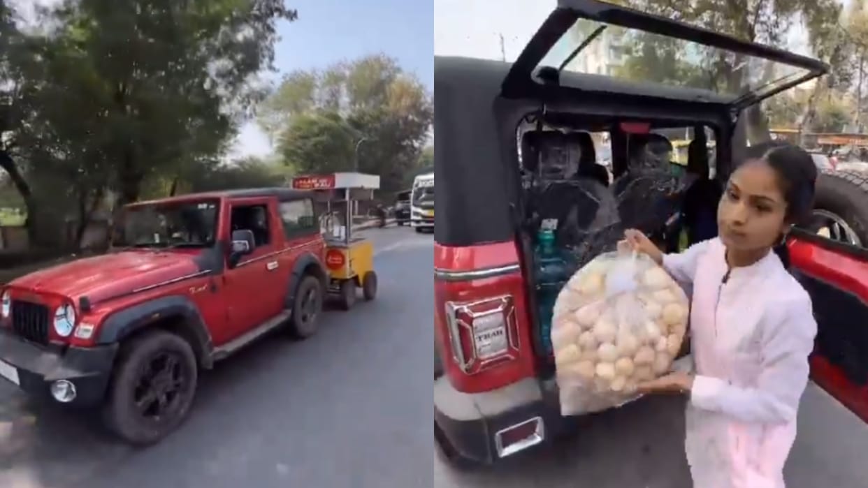 Woman selling Pani puri uses SUV to tow her cart, Anand Mahindra reacts to viral video