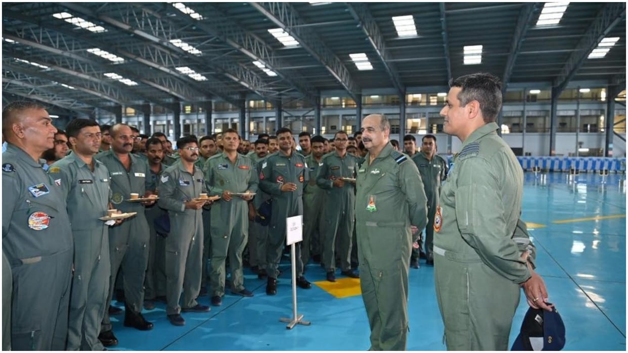 Air Chief Marshal VR Chaudhari visited Air Force Station Thanjavur recently