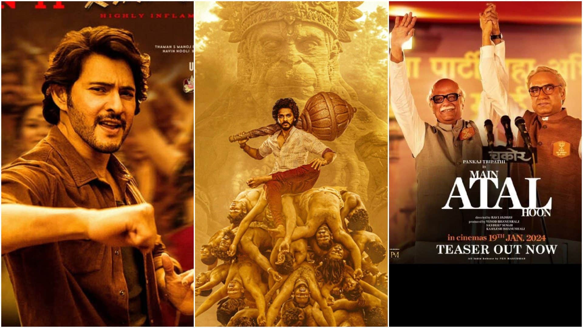 Monday Box Office Collection Hanuman Guntur Kaaram Main Atal Hoon and Merry Christmas Total earnings