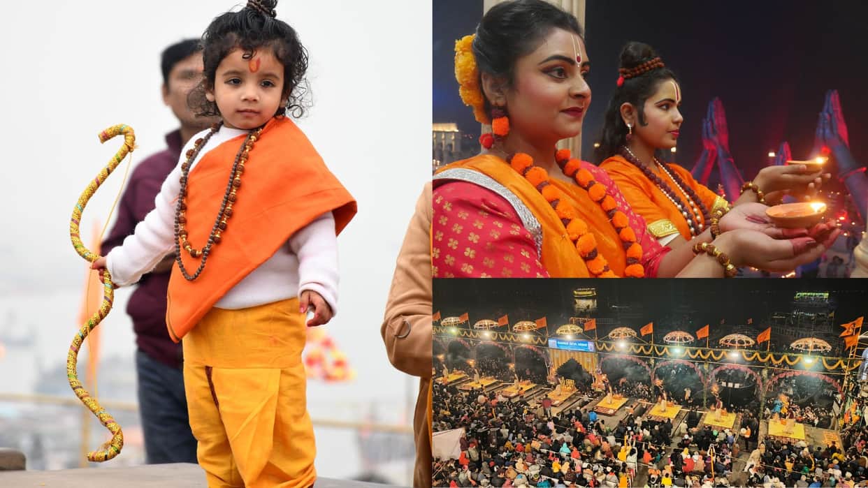 Ram Mandir Pran Pratishtha 20 lakh lamps lit Sunderkand in 4 thousand temples thousand processions in varanasi