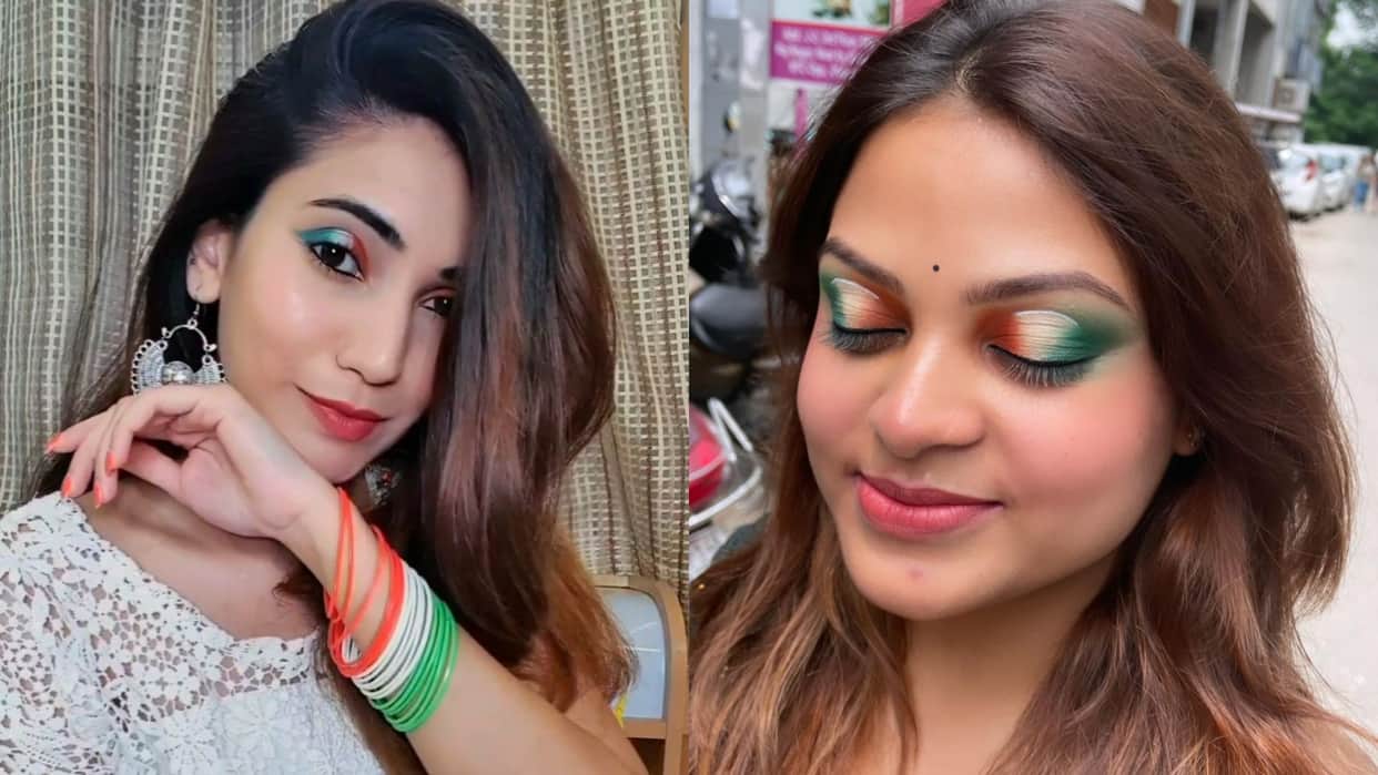 Republic Day 2024 simple tricolor makeup look for republic day