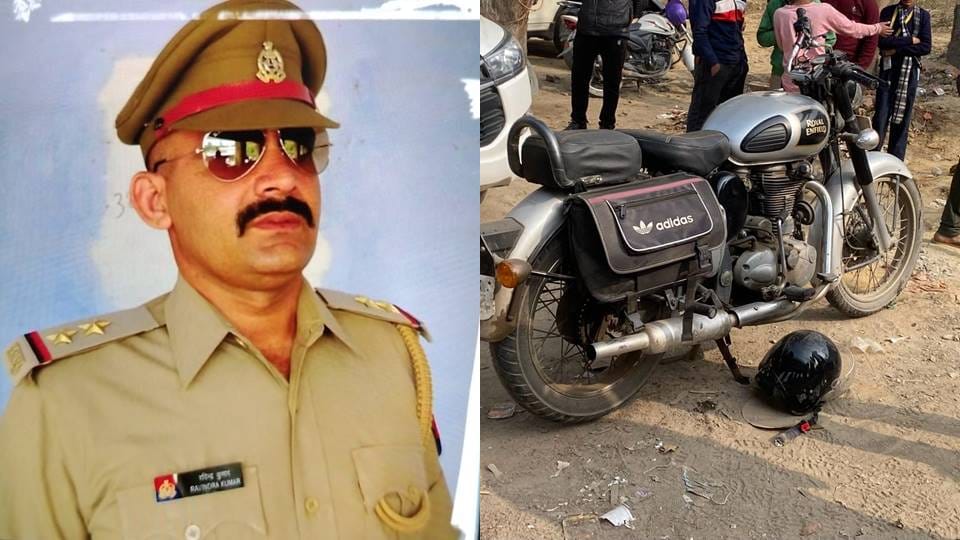 up police sub Inspector crushed by a speeding truck in moradnagar