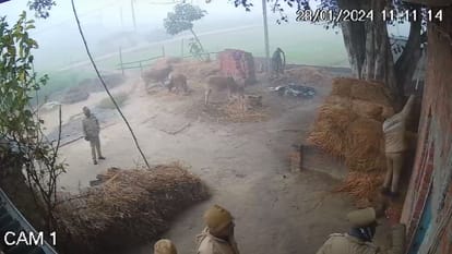 Police arrived in Azamgarh due to dispute between two parties and broke CCTV TV camera