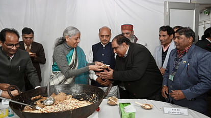 The Halwa ceremony, the final stage of the Budget preparation process for Budget 2024, held in North Block