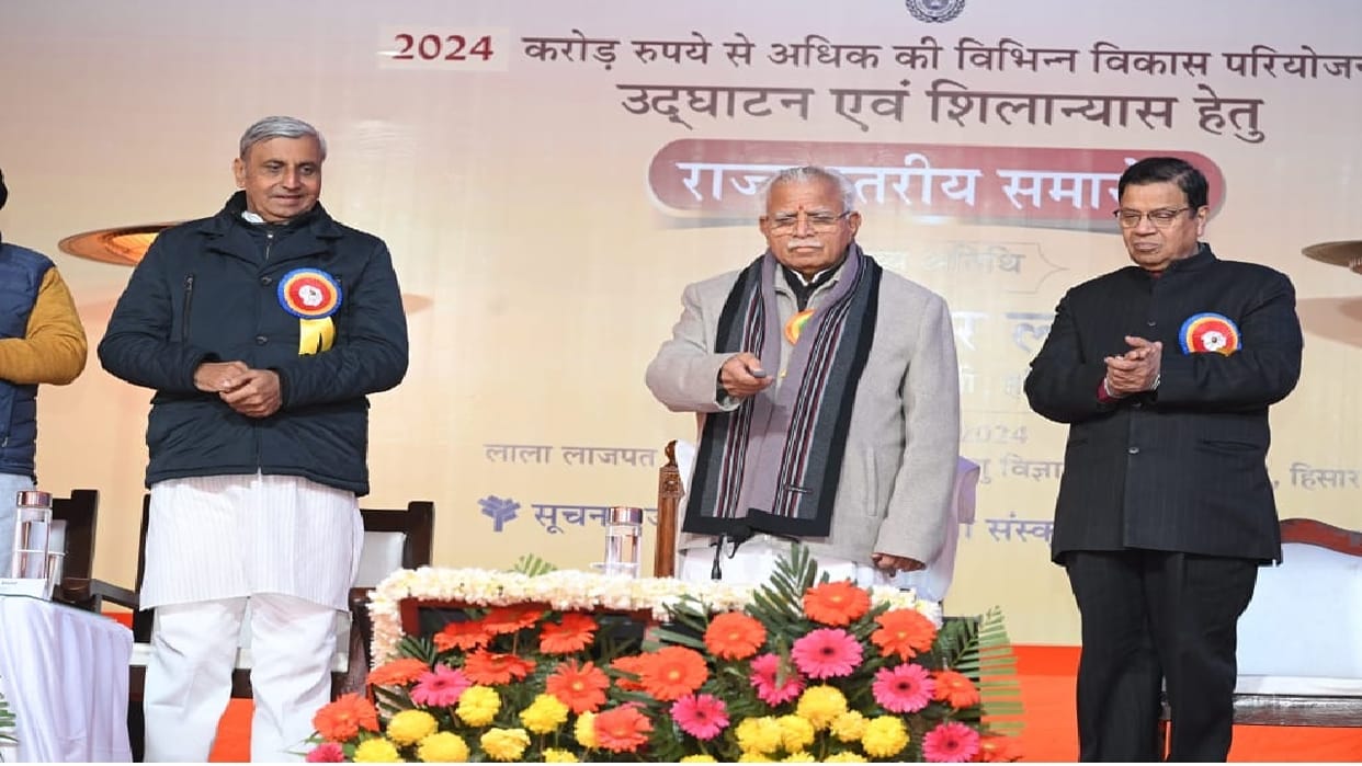 Jhajjar got the gift of Six projects, Chief Minister Manohar Lal inaugurated them through VC
