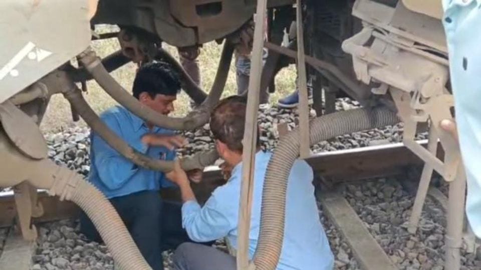 Broken pipe in Korba Visakhapatnam Link Express
