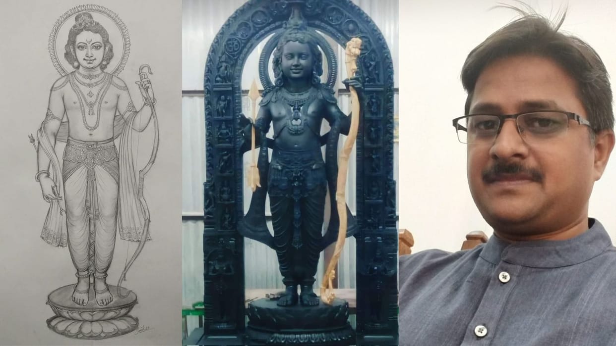 Ram Mandir Ayodhya News painter Dr. Sunil Vishwakarma made drawing of Ramlala and Arun Yogiraj sculpted statue