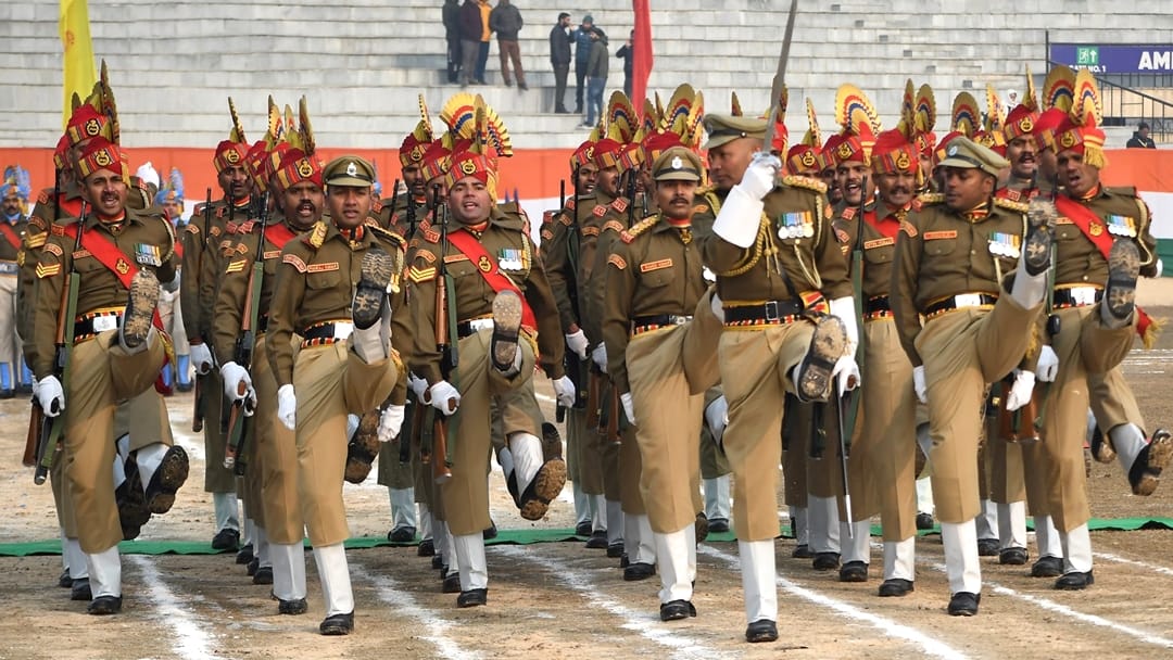 Republic Day Full dress rehearsal held at jammu ma stadium and Srinagar Bakshi Stadium