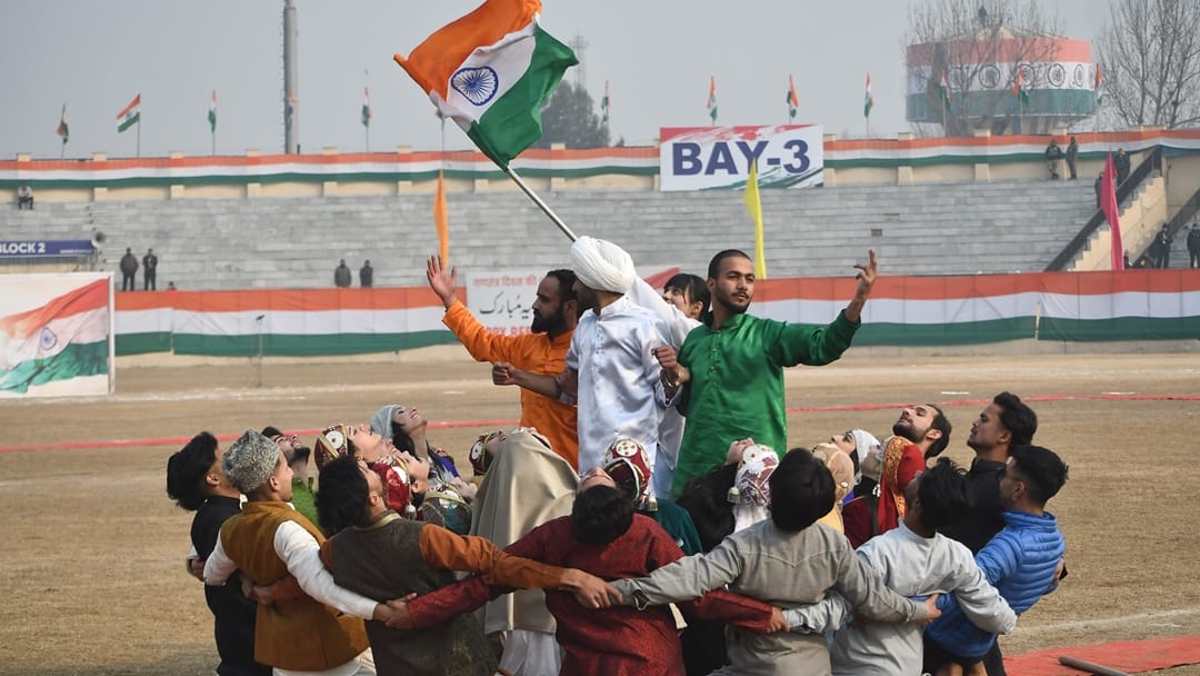 Republic Day Full dress rehearsal held at jammu ma stadium and Srinagar Bakshi Stadium