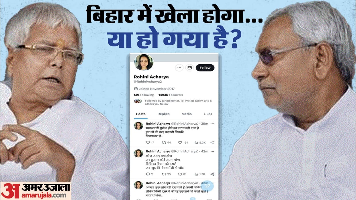 Bihar News : CM Nitish Kumar Bihar government in danger, Lalu Yadav daughter Rohini Acharya attacked on Nitish