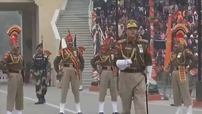 Beating Retreat Ceremony at Attari-Wagah Border on the Eve of Republic Day 2024