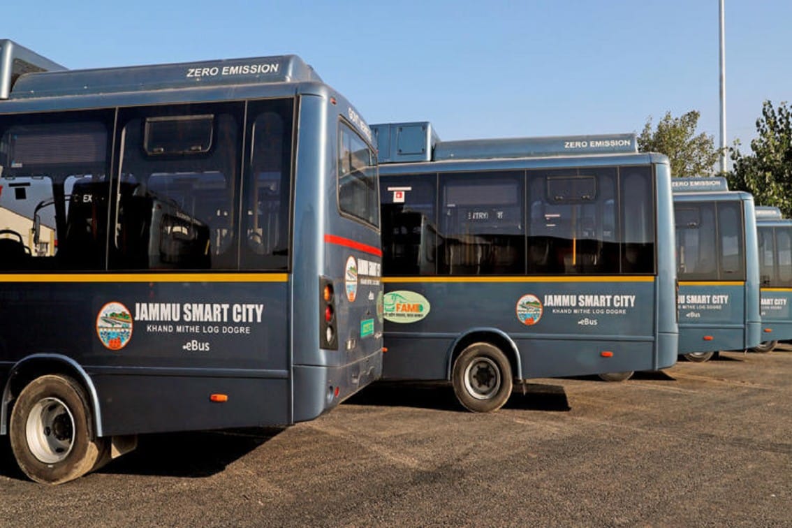 Electric Bus Service launched in Jammu Smart City electric vehicles in india
