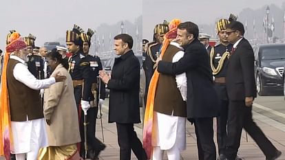 Republic Day 2024 Chief Guest French President Emmanuel Macronin And Pm Modi  News In Hindi - Amar Ujala Hindi News Live - जुगलबंदी:कभी नमस्ते करते तो  कभी गले मिलते, गणतंत्र दिवस में