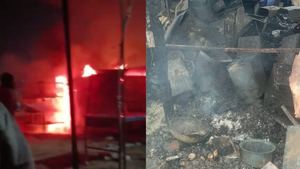 Fire broke out in shop under suspicious circumstances in mau